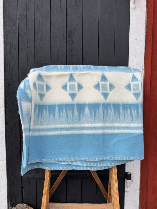 Klassisk ullfilt i ljusblått