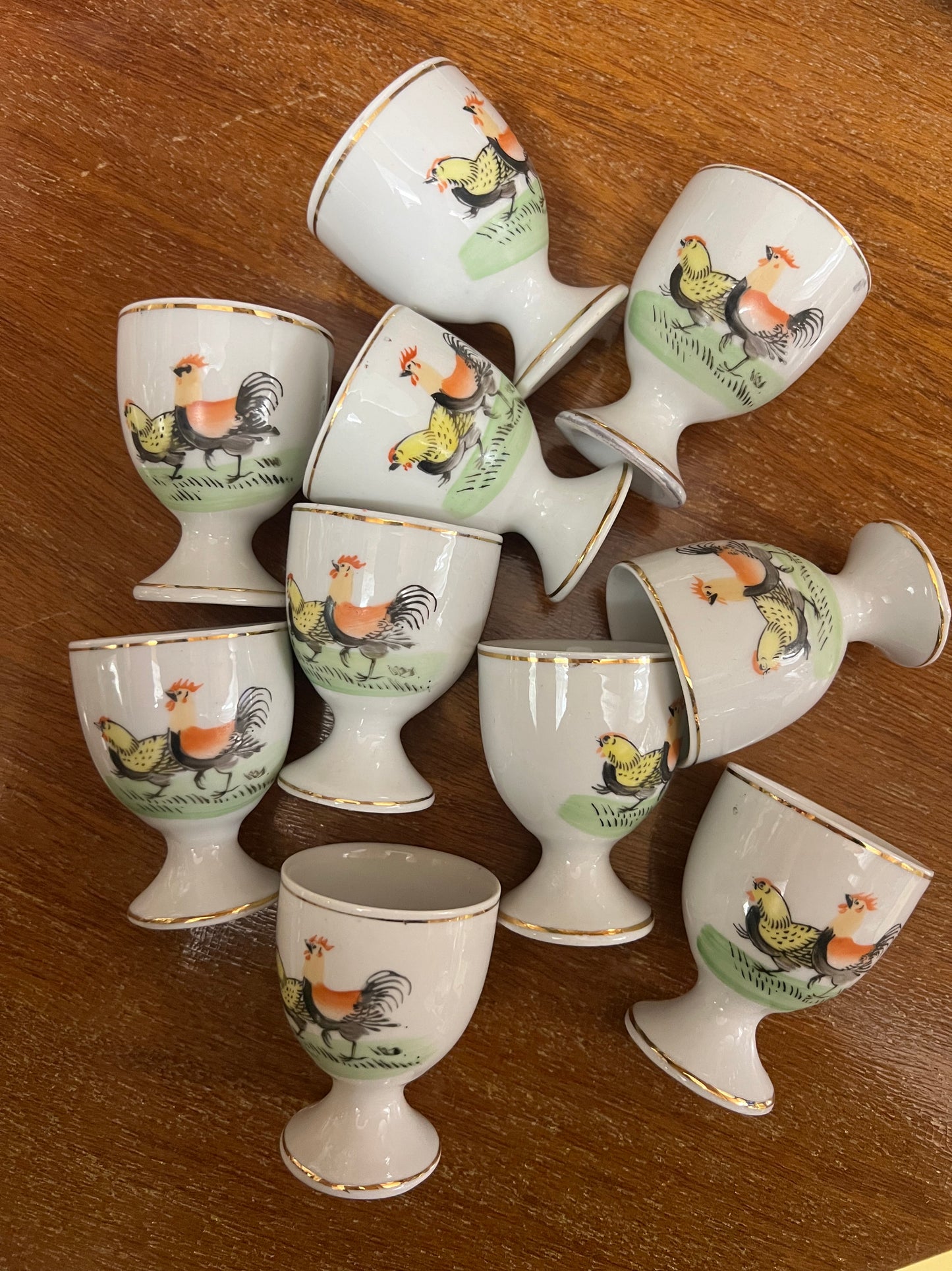 10 äggkoppar höna och tupp