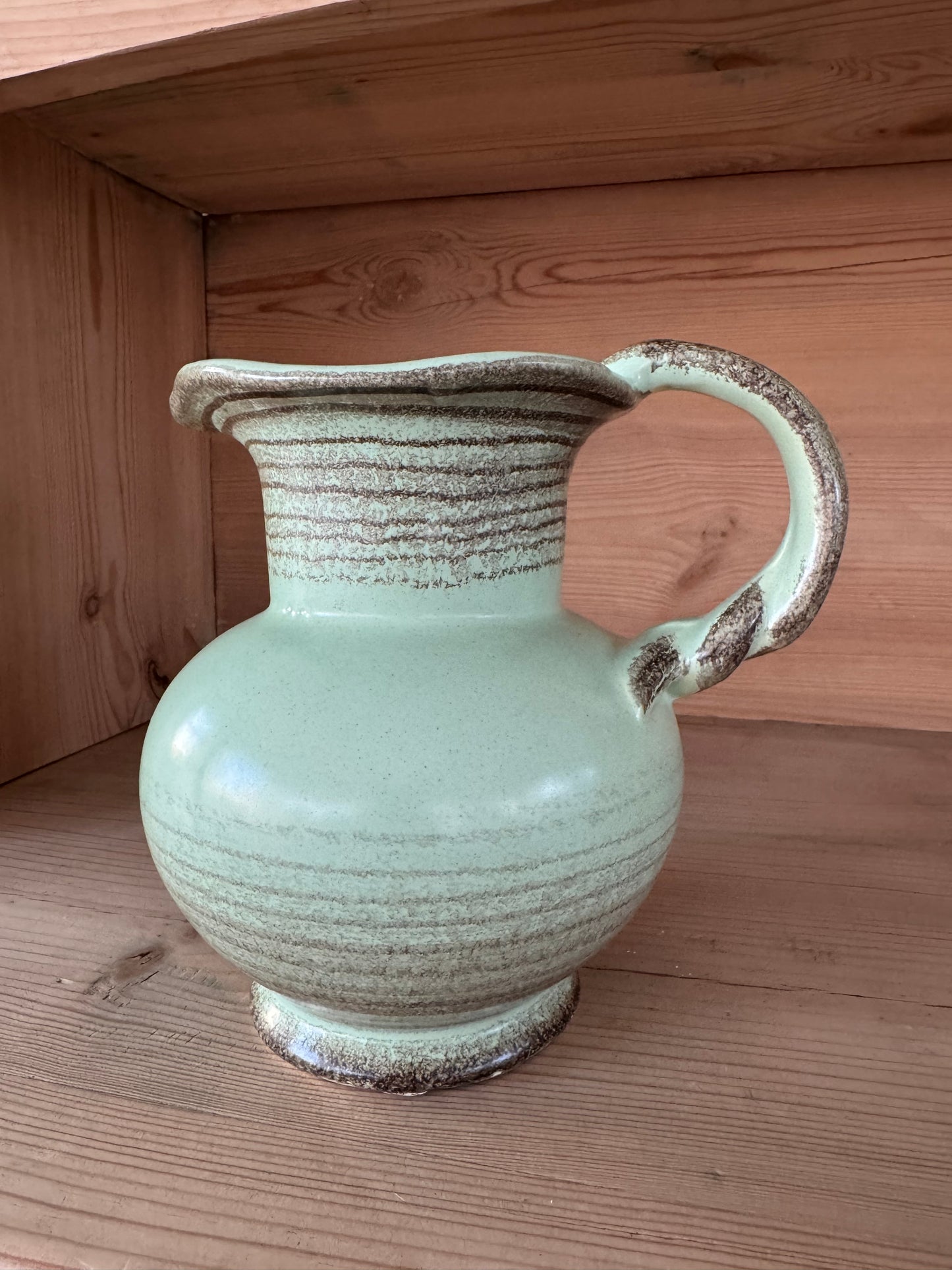 Grön keramikkanna Jasba 1960-tal