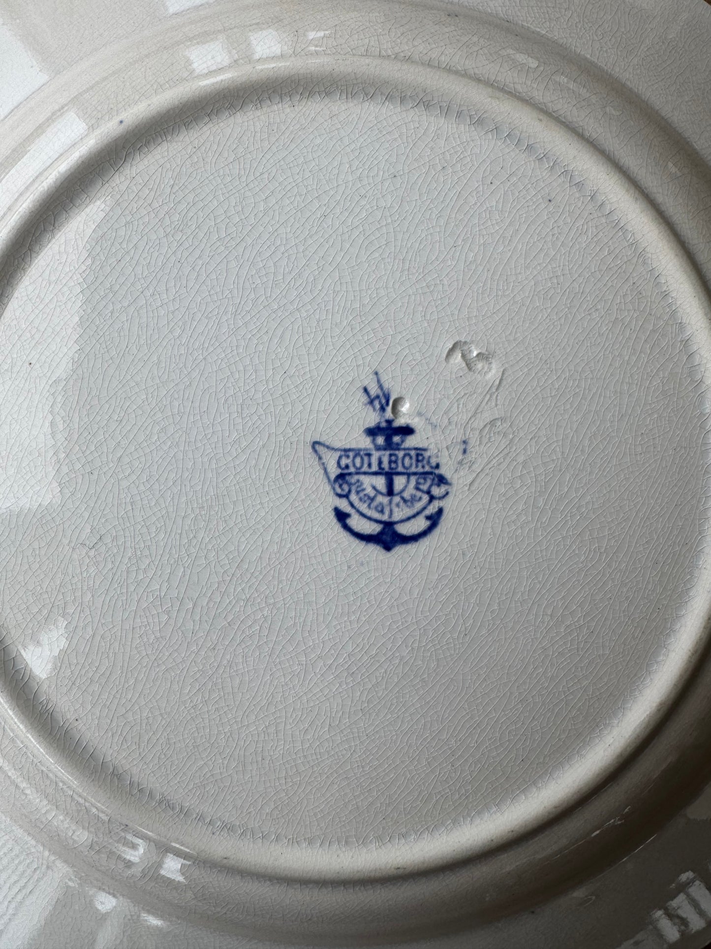 Blåvit mattallrik GÖTEBORG Gustafsberg