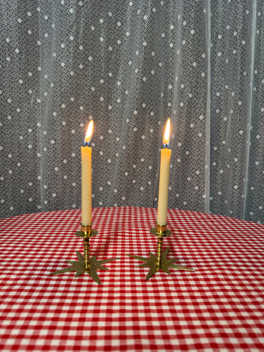 2 st mässingsljusstakar stjärnor för julgransljus