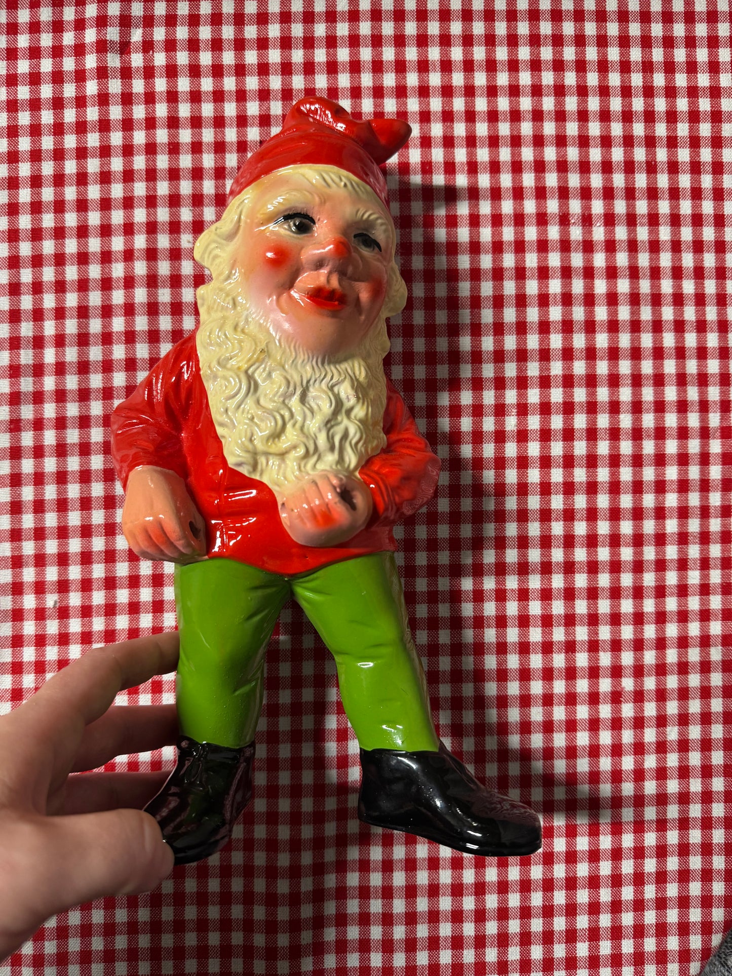 Äldre stor tomte i porslin