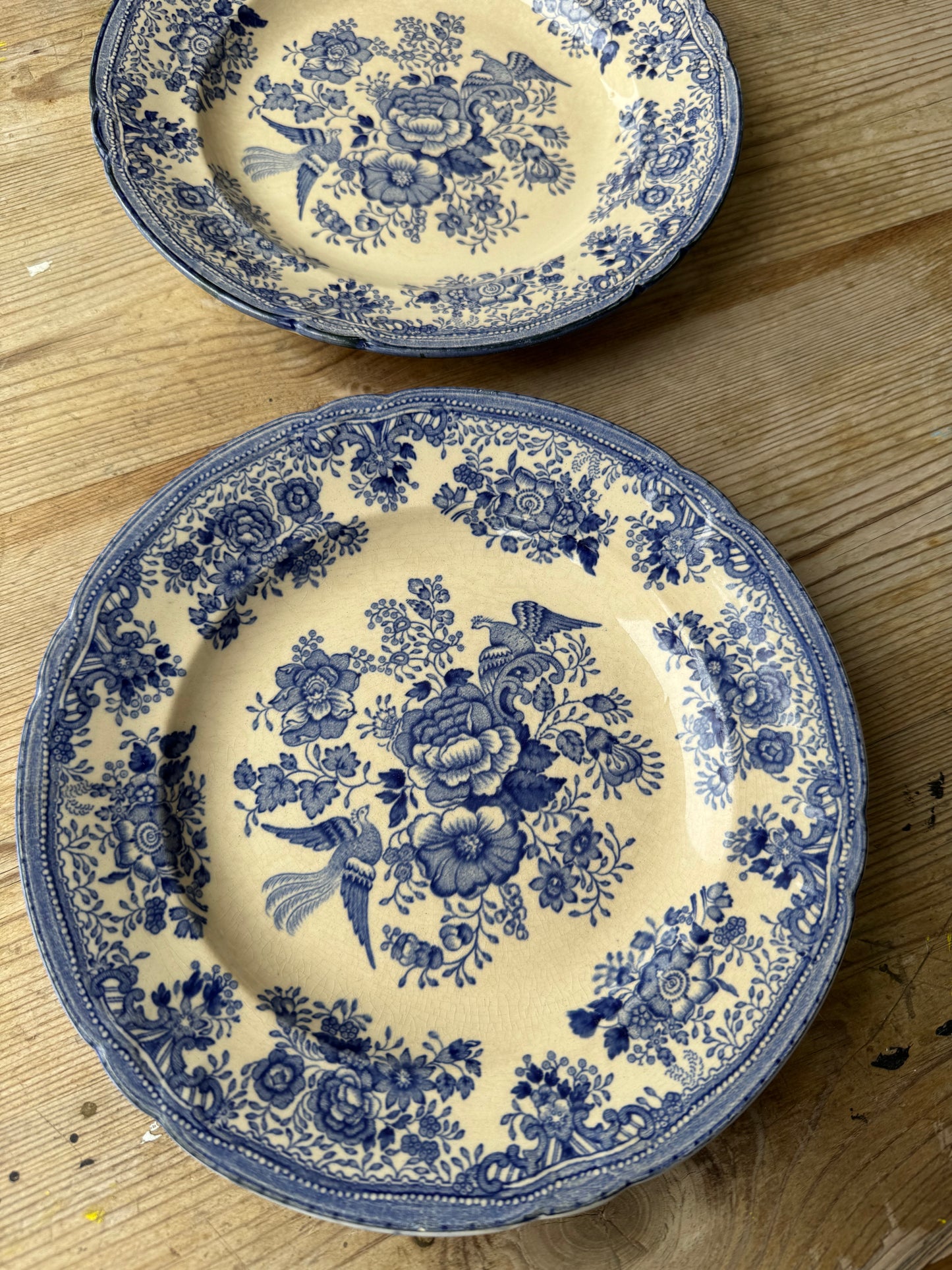 2st blåvita tallrikar Fasan Old Gustafsberg