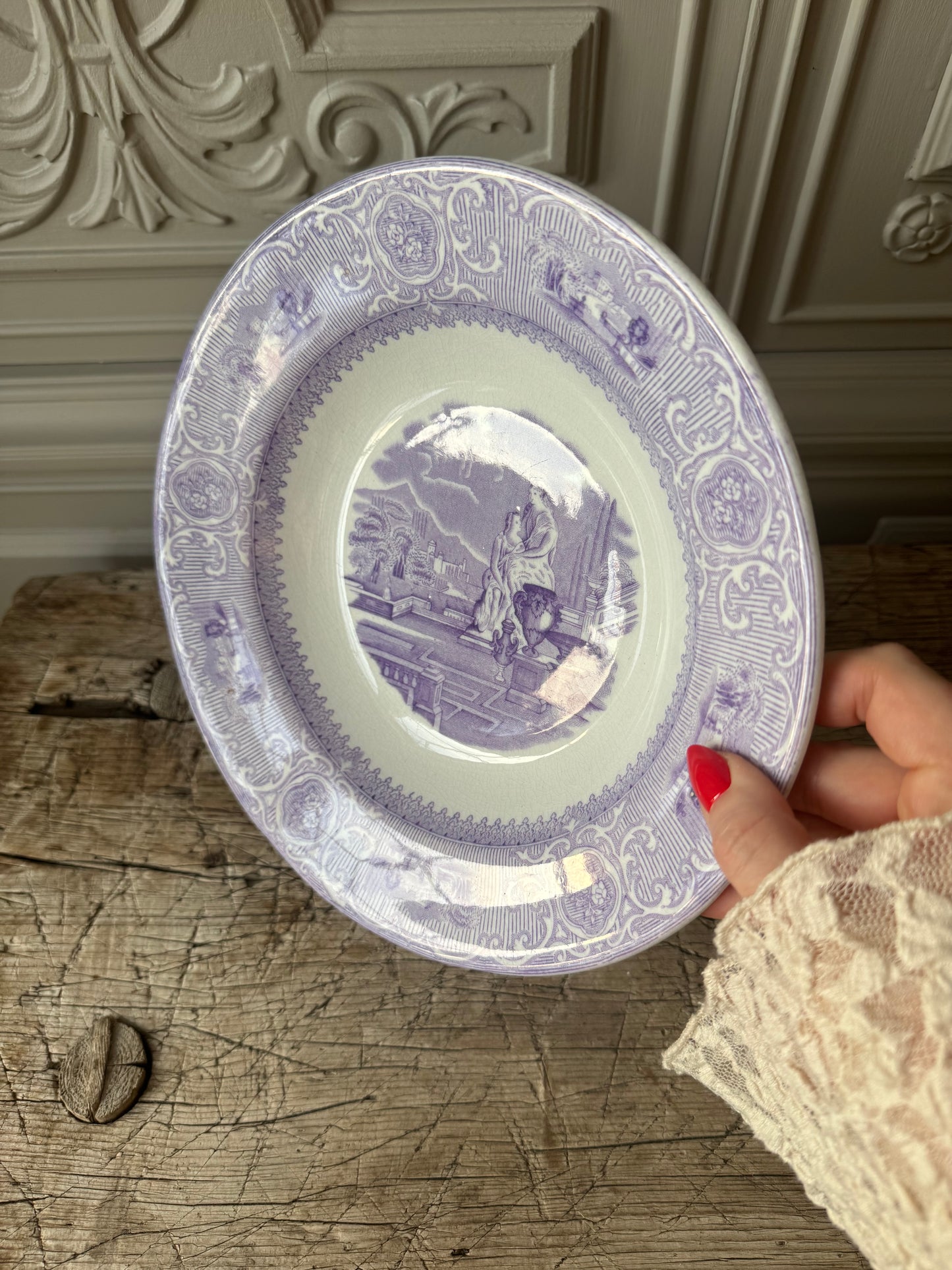 Lila djup tallrik Carrara Gustafsberg