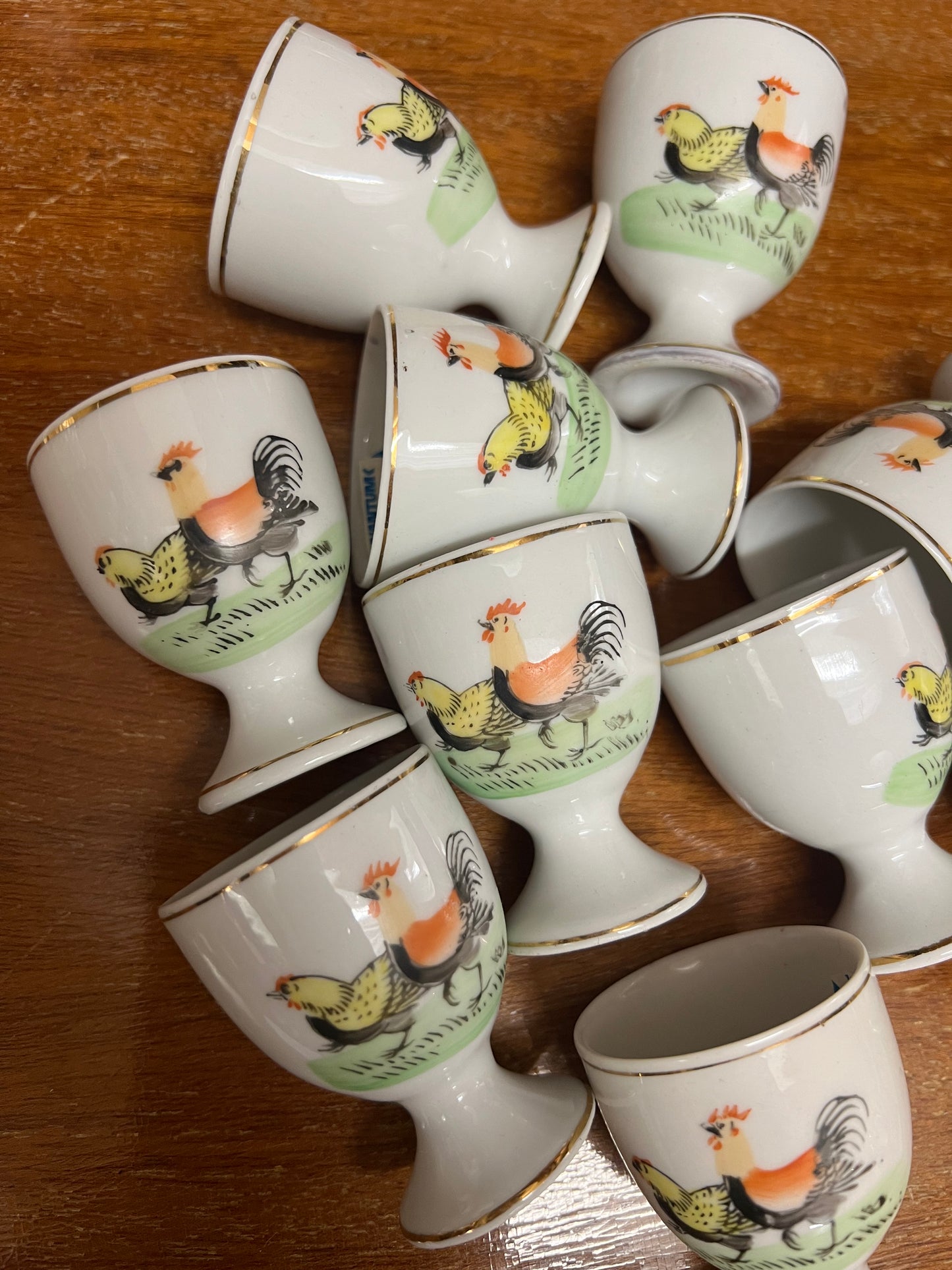 10 äggkoppar höna och tupp