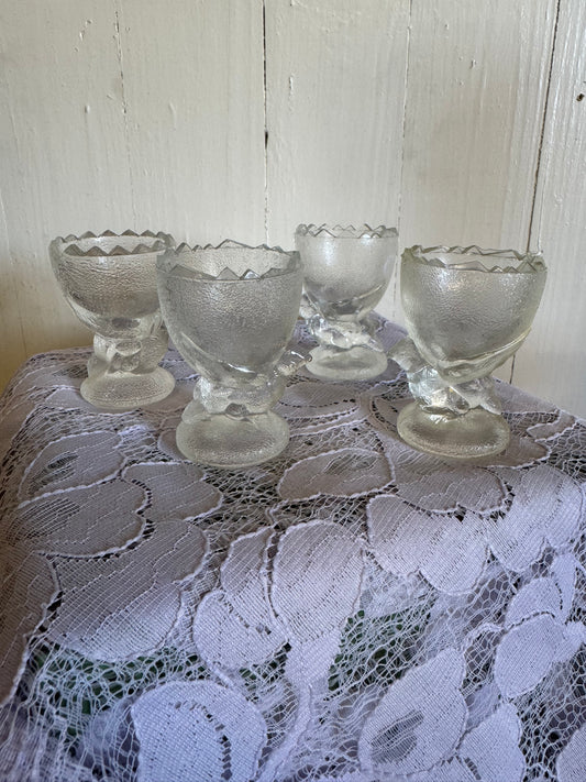 Äggkoppar i klarglas kycklingar, 4st