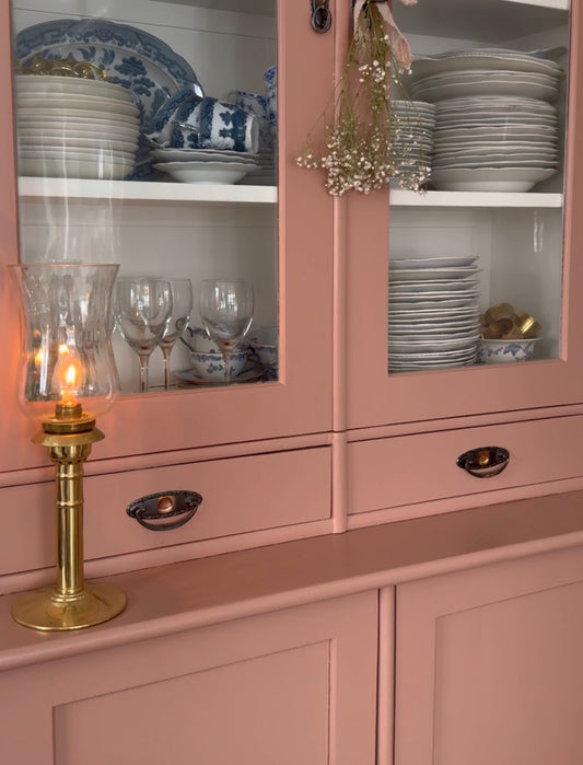 Ljuslykta i mässing med glaskupa