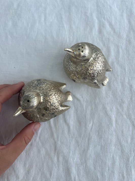 Paret fåglar salt och peppar