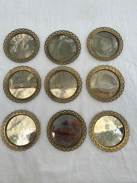 9st glasunderlägg coasters med spegel