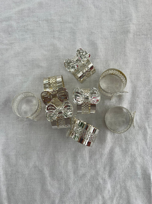 8st servettringar rosett