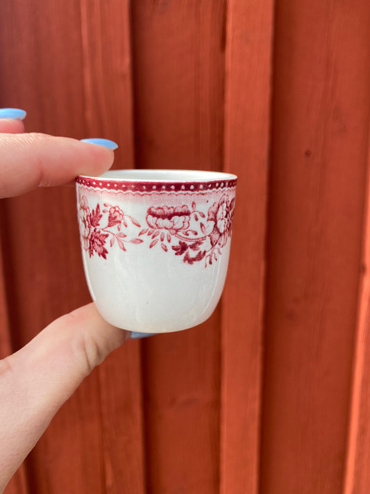 Äggkopp - rött porslin