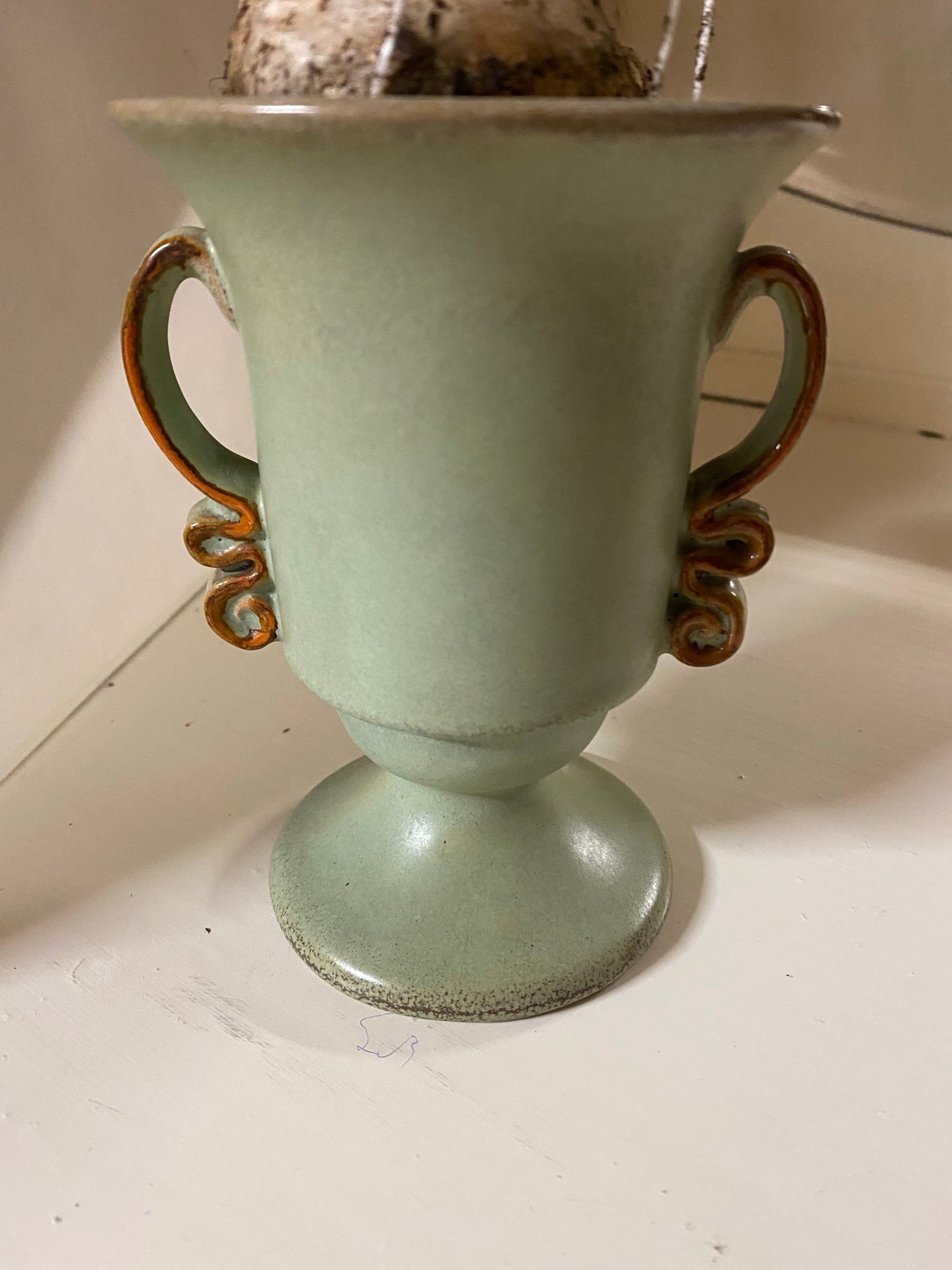 Grön hyacintvas i keramik med öron