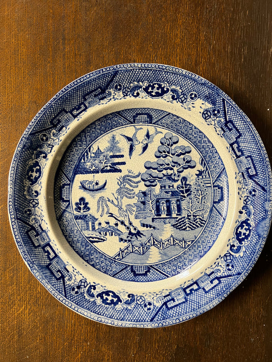 Blåvit tallrik - Staffordshire