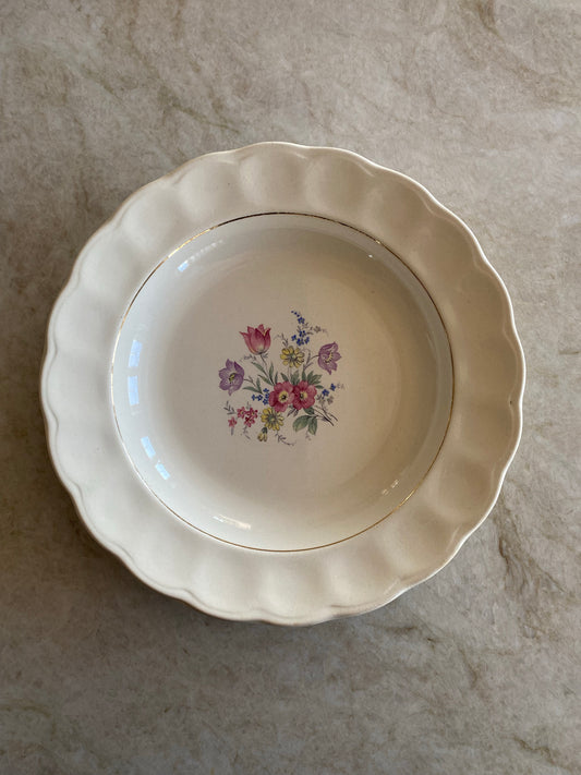 Blommig djup tallrik - Gustavsberg GUN