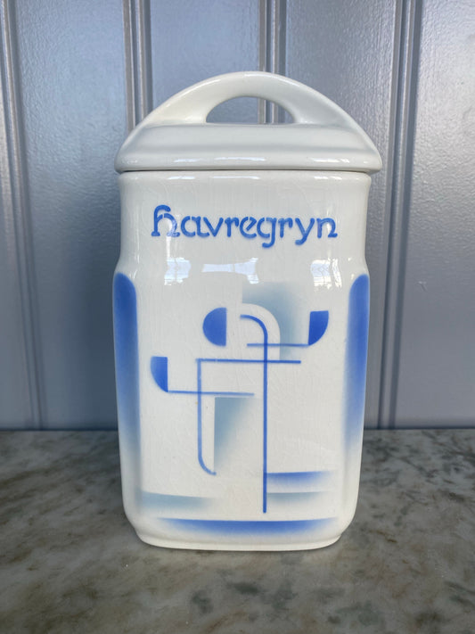 Blåvit porslinsburk ~ HAVREGRYN
