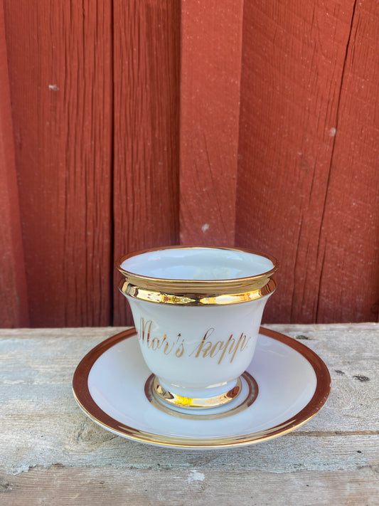 Mors kopp med gulddekor