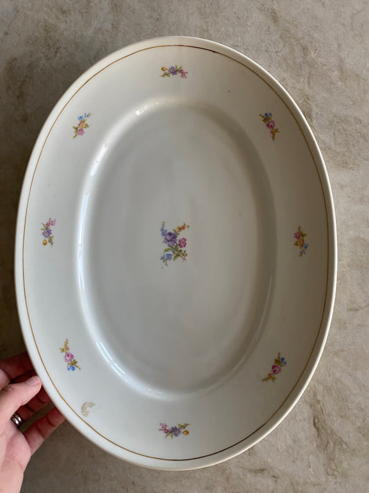 Stort blommigt uppläggningsfat - Uppsala Ekeby KP Karlskrona