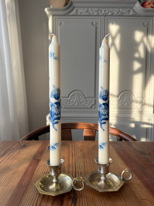 Paret mässingsljusstakar -kammarljusstake