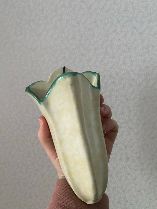 Stor väggvas i beige och grönt - Ekeby