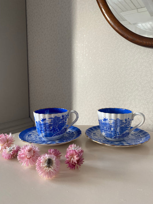 Paret kaffekoppar med fat - WILLOW Gustavsberg