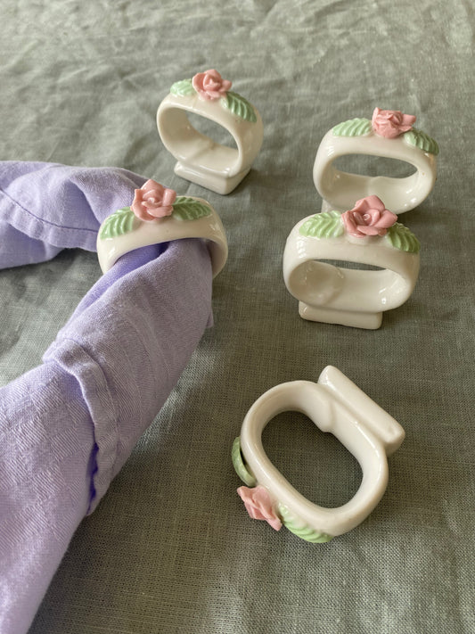 Servettringar i porslin 5st