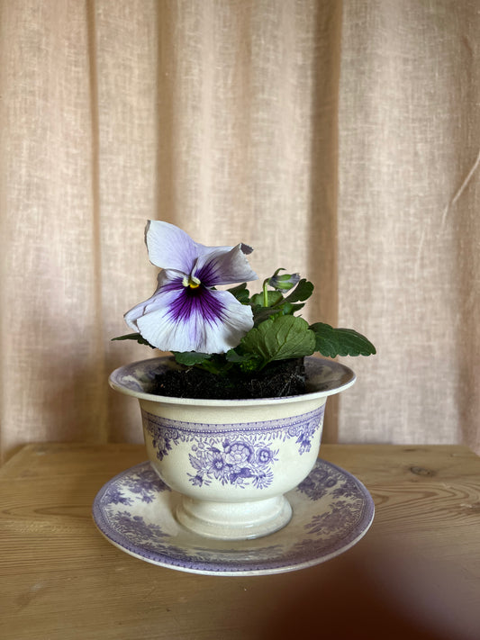 Såsskål på fot lila fasan Gustafsberg