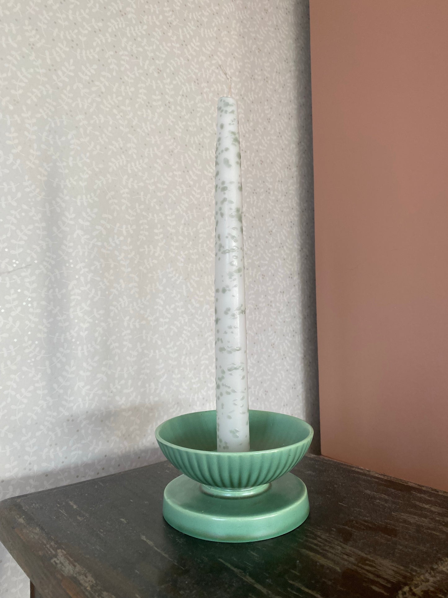 Cupcake ljusstake i grön keramik - GEFLE