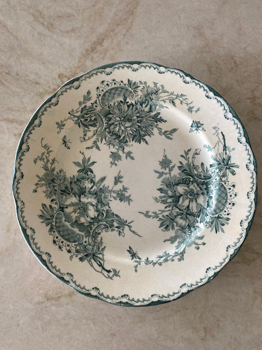 Vacker tallrik i grön/vitt - ANNA ORIGINAL