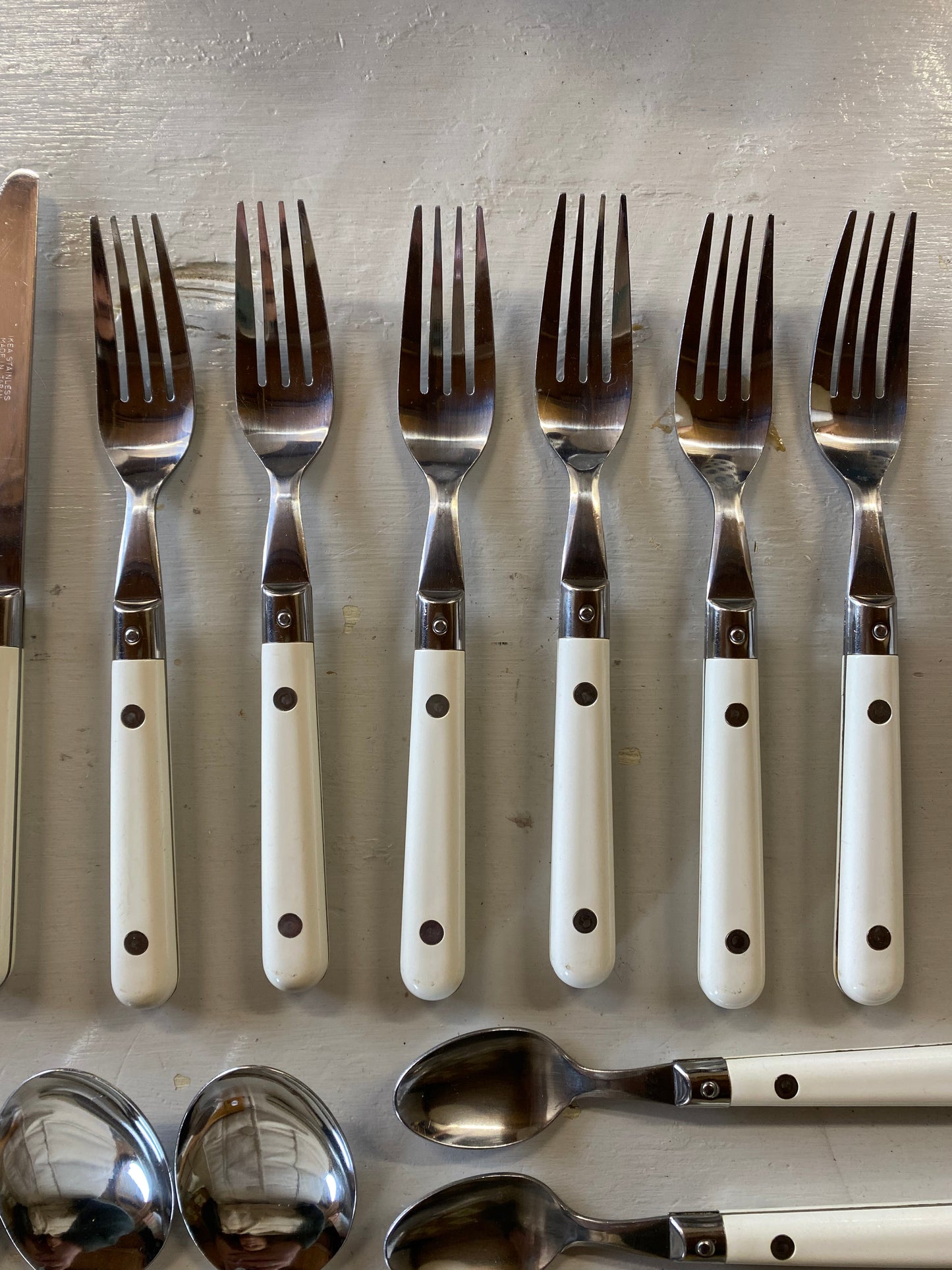 24 delar vintage bestick rostfritt stål