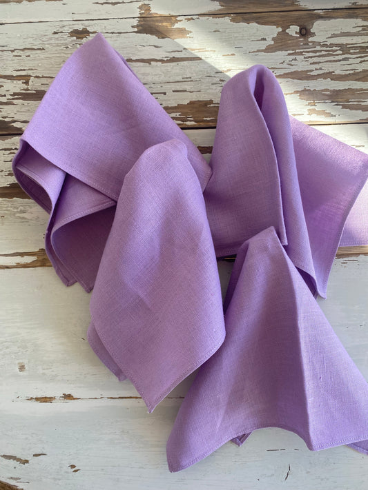 4st tygservetter i lila