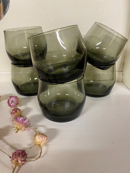 6 st rökfärgade dricksglas