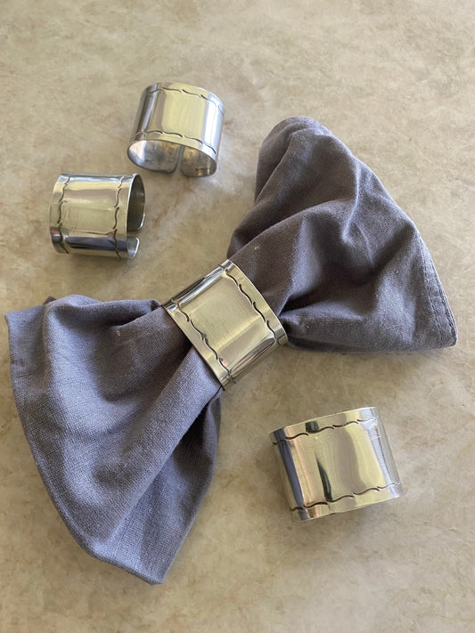 Servettringar i silver 4-pack