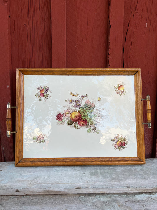 Sängbricka i porslin med handtag