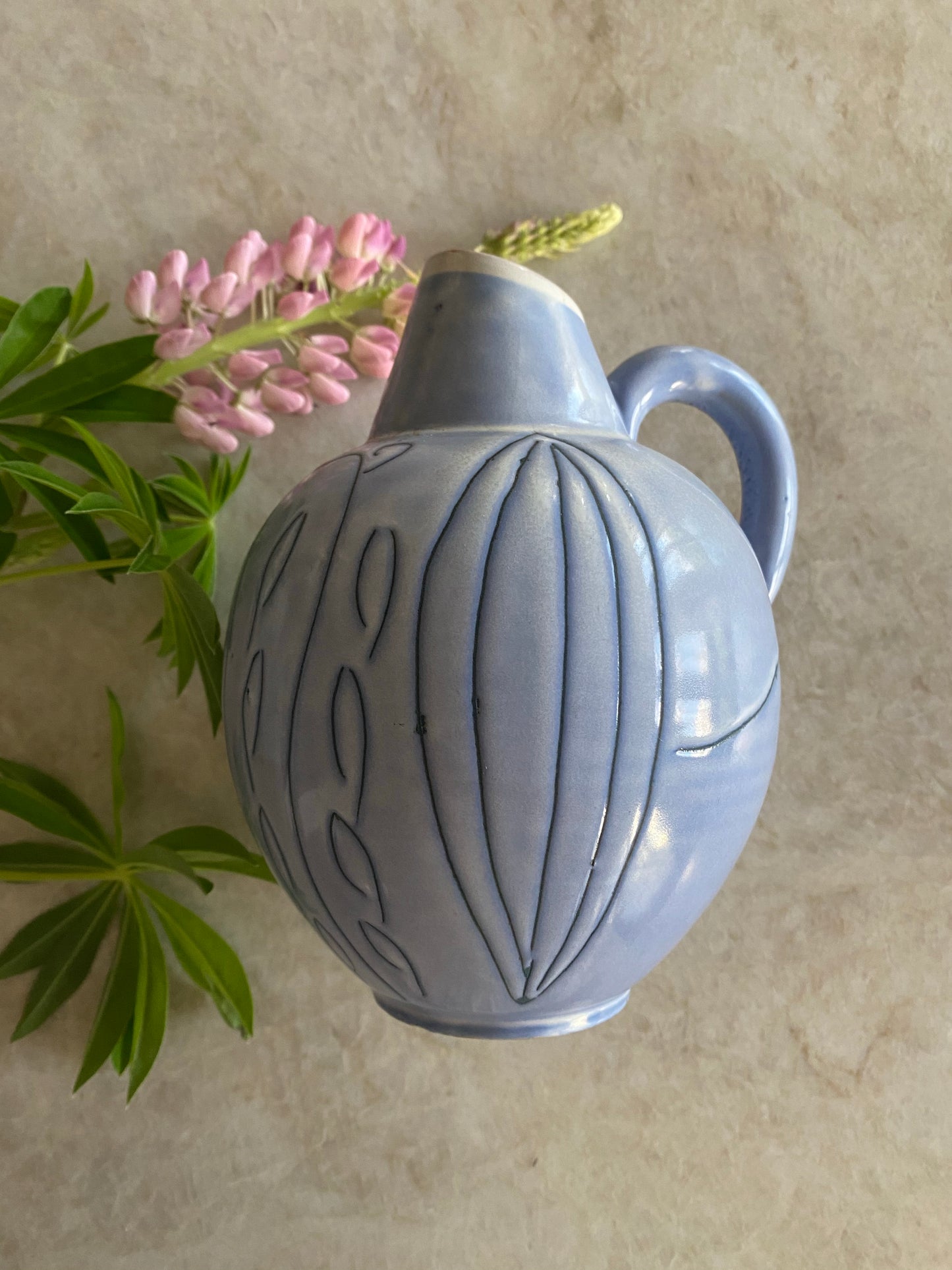Blå keramikvas