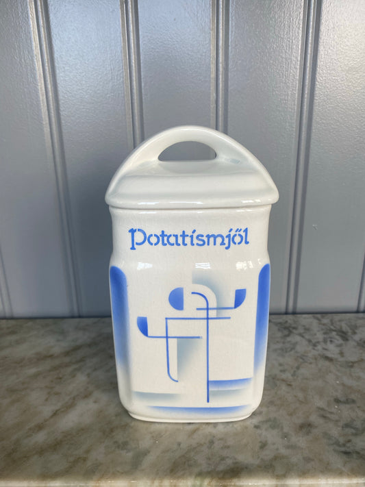 Blåvit porslinsburk ~ POTATISMJÖL