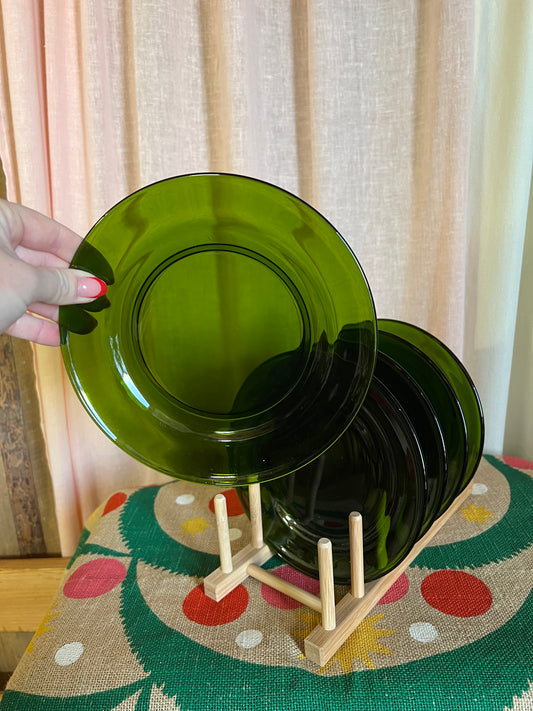 5 st gröna glasassietter