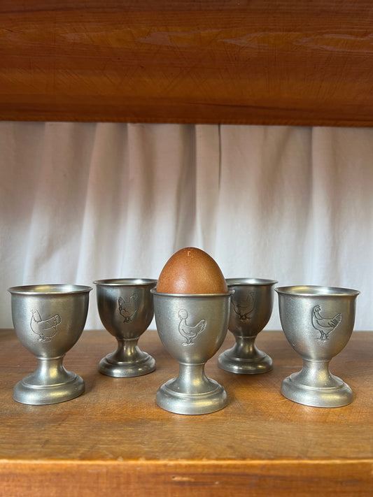 Äggkoppar i svenskt tenn, 5st