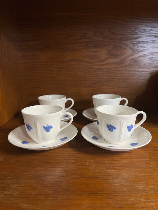 Kaffekopp med fat - Blå Blom Old Gustavsberg