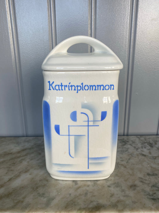 Blåvit porslinsburk ~ KATRINPLOMMON