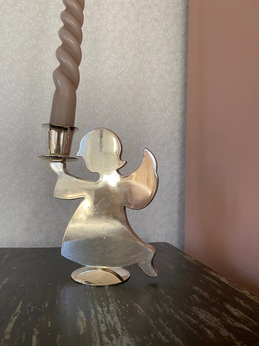 Skyddsängel ljusstake i silver