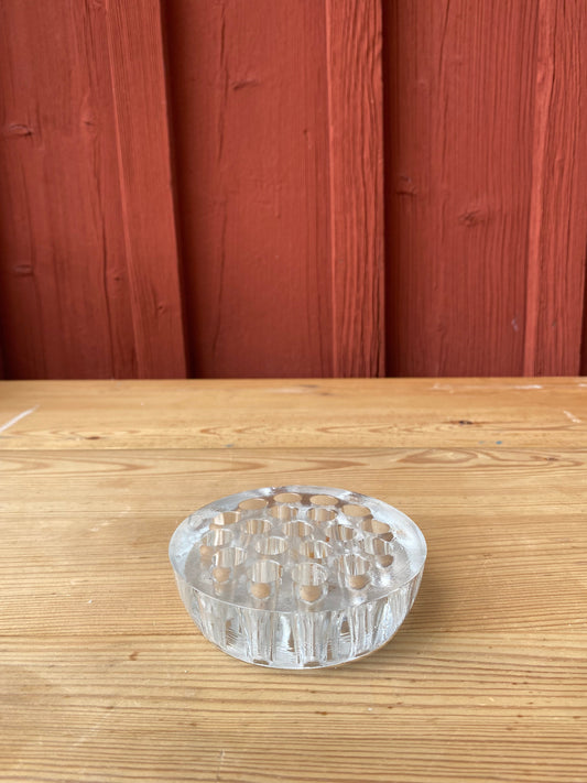 Stor blomsterfakir i klarglas - Ikebana 19 hål