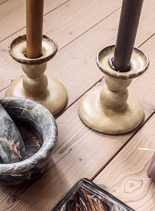 Paret ljusstakar i keramik ~ Ekeby 1803