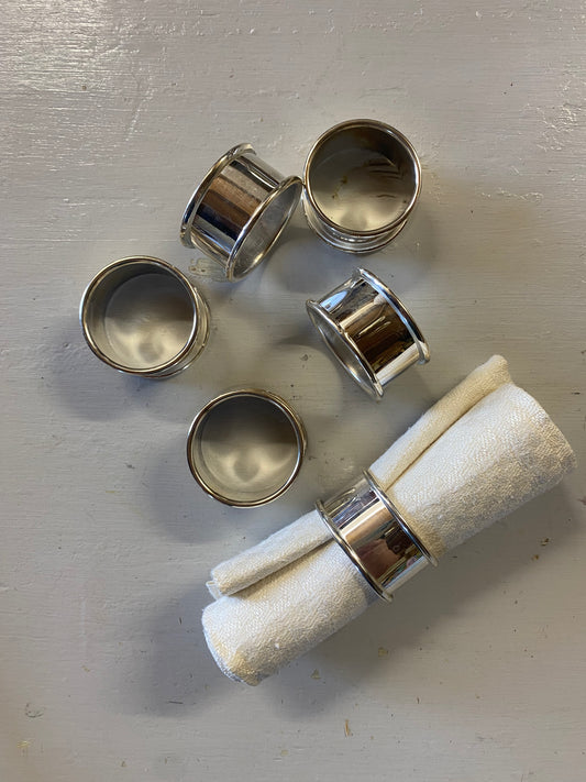 Silverfärgade servettringar 6st