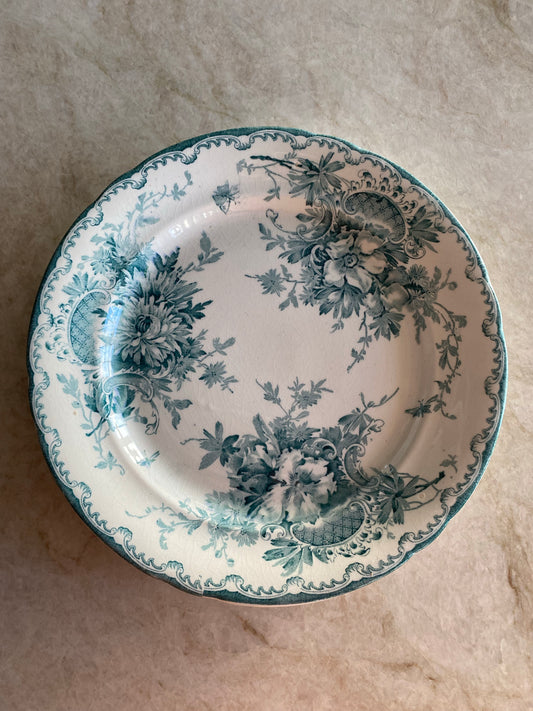Antik tallrik i grönt ~ ANNA Göteborgs porslinsfabrik