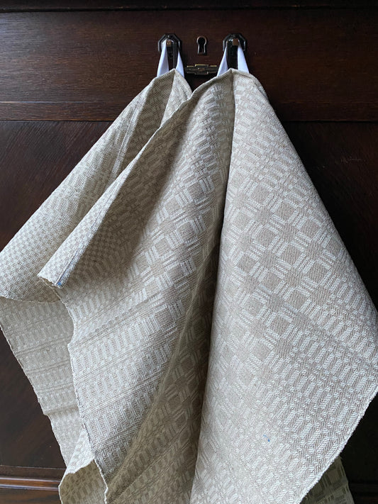 Paret vävda kökshanddukar i beige