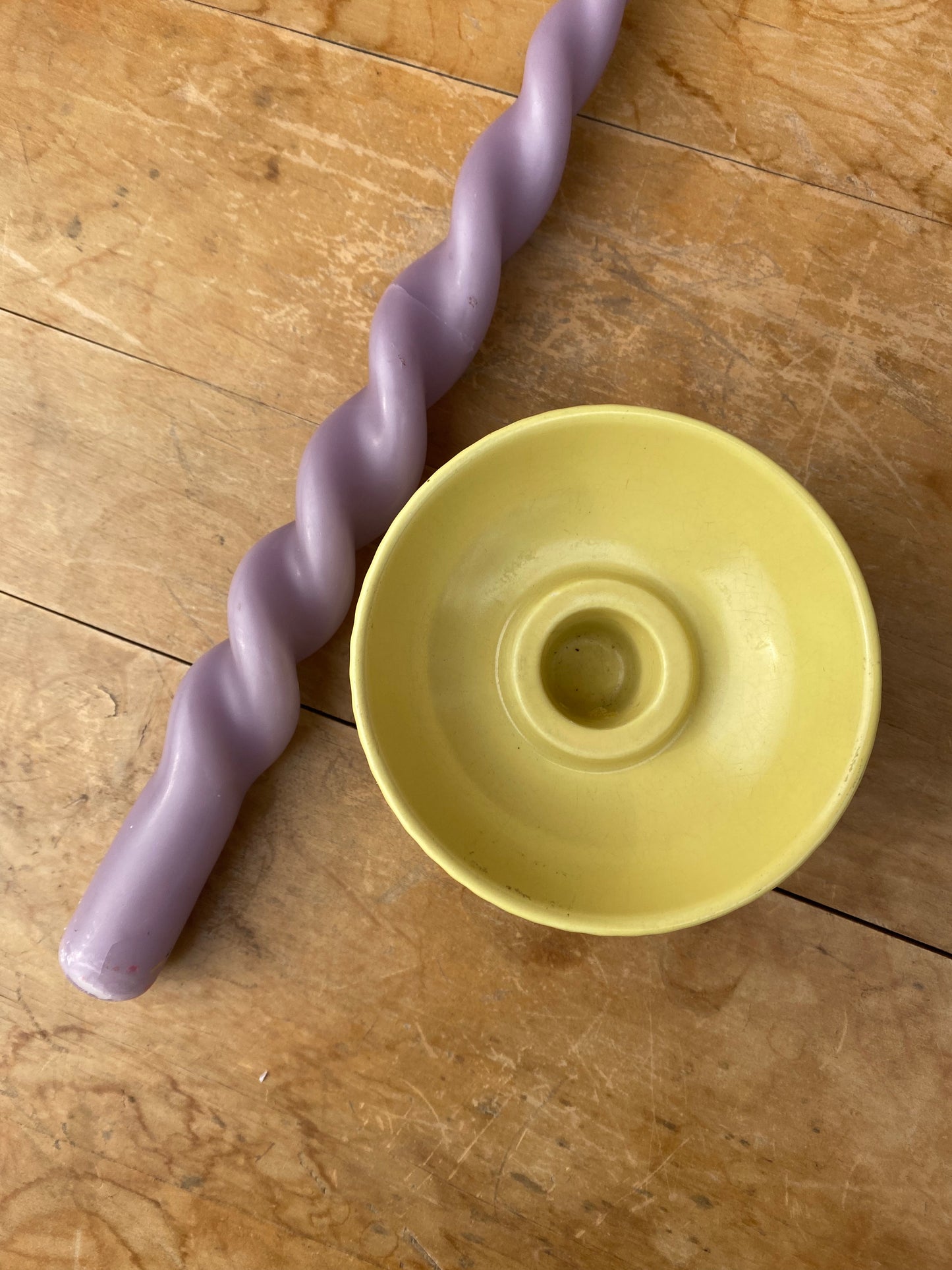 Cupcake ljusstake i gul keramik - GEFLE