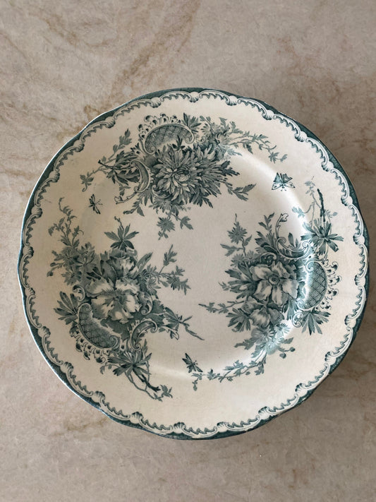Vacker tallrik i grön/vitt - ANNA ORIGINAL