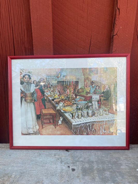Tavla Carl Larsson med röd ram