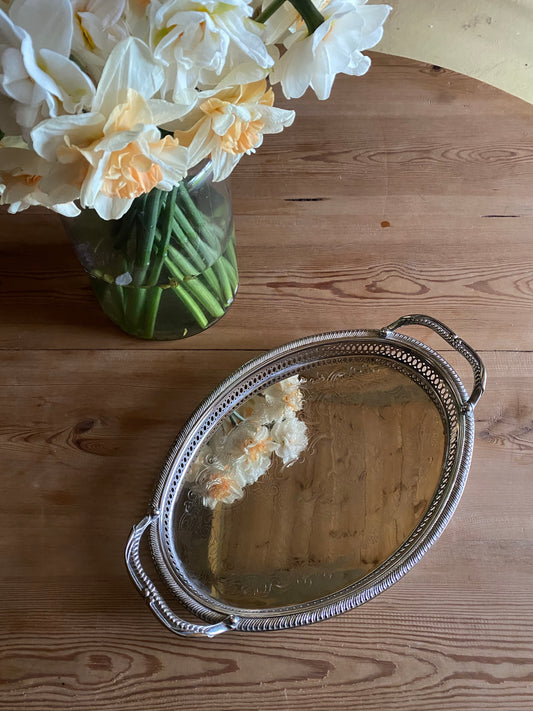 Silverbricka med handtag