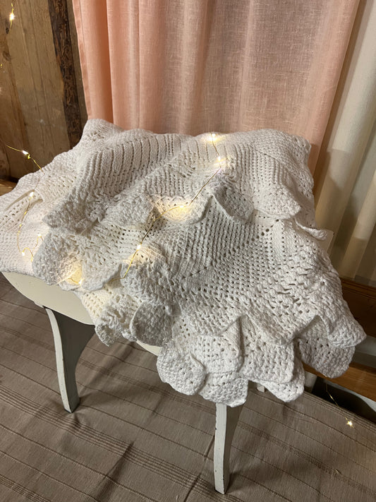 Virkat överkast till enkelsäng